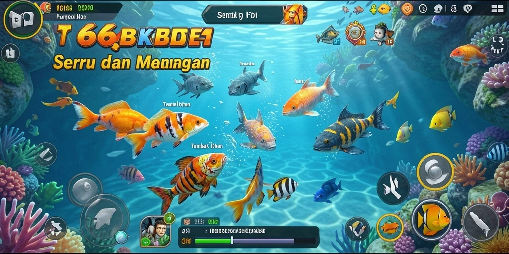 Tampilan gameplay 66KBET yang menawan dengan aksi menembak ikan.