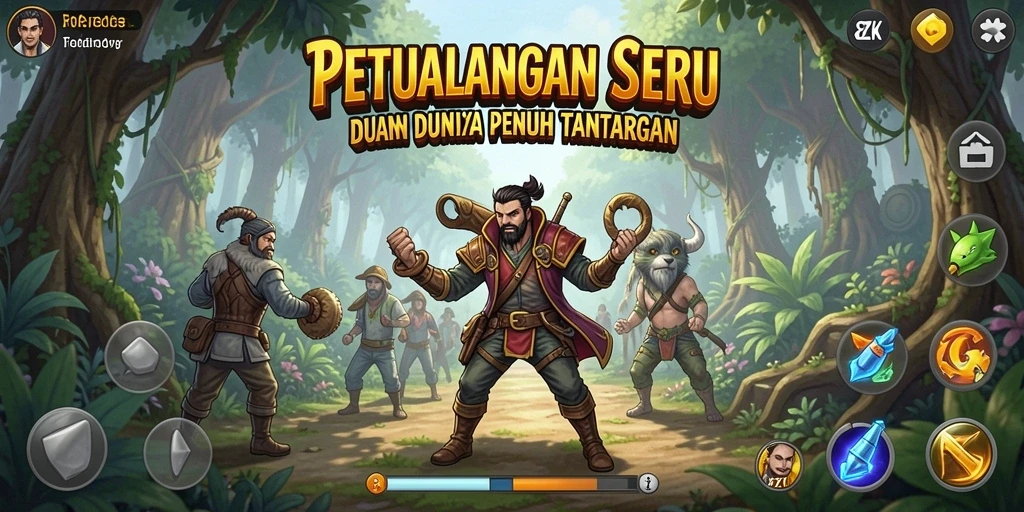Tangkapan layar utama 8ZK menampilkan aksi seru dalam gameplay petualangan.