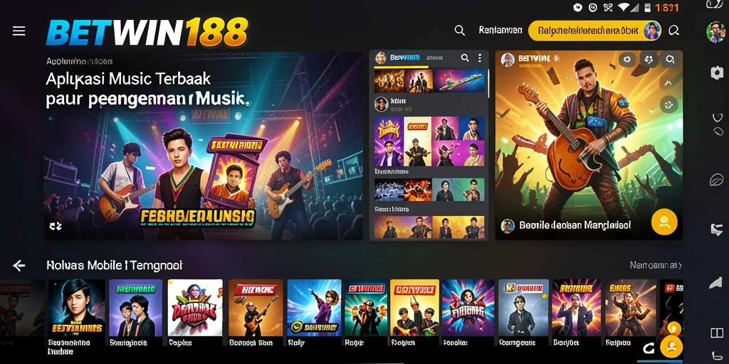 Tampilan antarmuka BETWIN188 menampilkan beragam pilihan musik interaktif.
