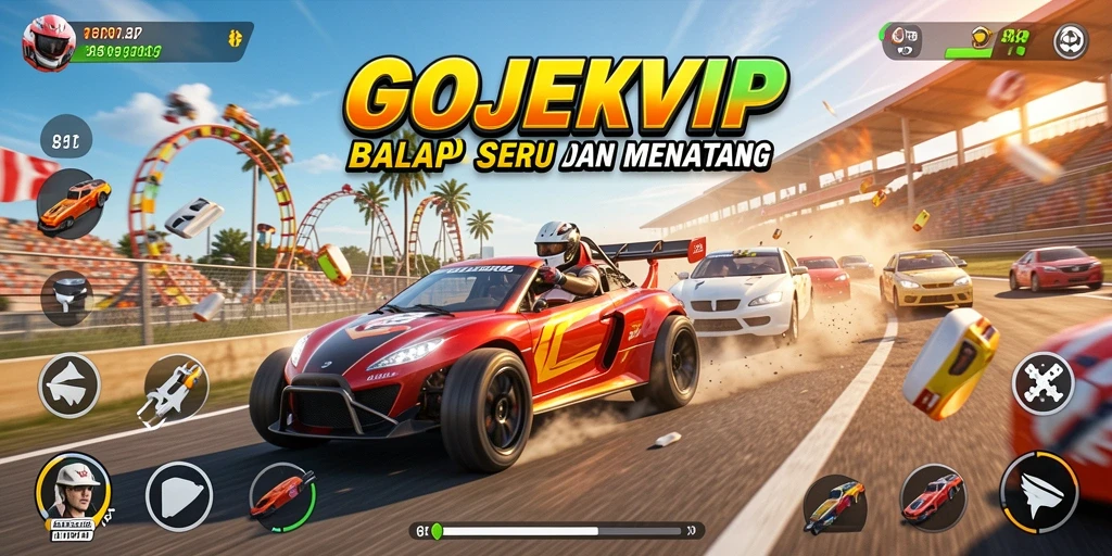 Tampilan gameplay balap seru di GOJEKVIP.