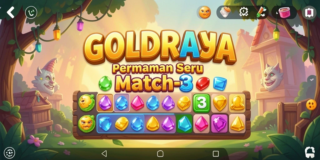 Tampilan gameplay seru dalam GOLDRAJA, penuh warna dan tantangan.