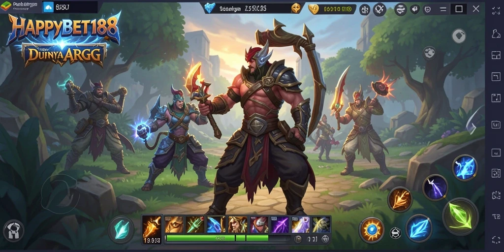 Screenshot gameplay HAPPYBET188 menampilkan petualangan menakjubkan dalam dunia ARPG.