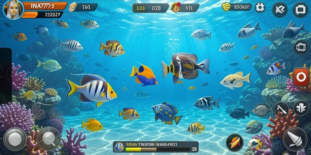 Screenshot gameplay INA777 dengan aksi menembak ikan yang seru.
