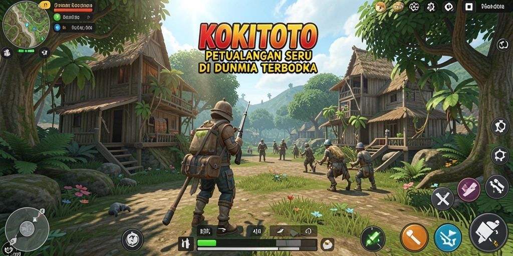Tampilan gameplay KOKITOTO yang memukau di dunia terbuka.