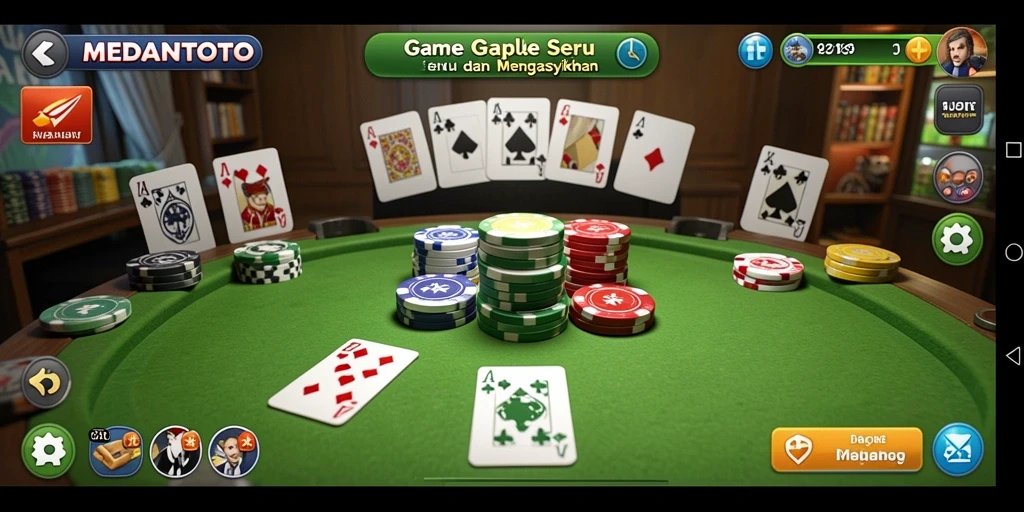 Gameplay seru dalam MEDANTOTO yang menampilkan permainan Gaple.