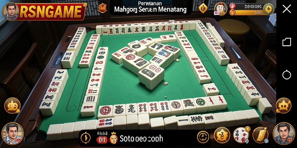 Tangkapan layar RSNGAME menunjukkan gameplay Mahjong yang menarik.