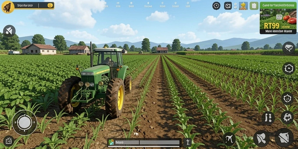 Menampilkan gameplay seru dengan aktivitas pertanian yang interaktif.
