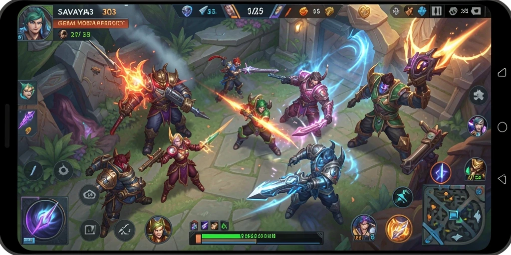 Tampilan gameplay MOBA yang mendebarkan di SAVAYA303.