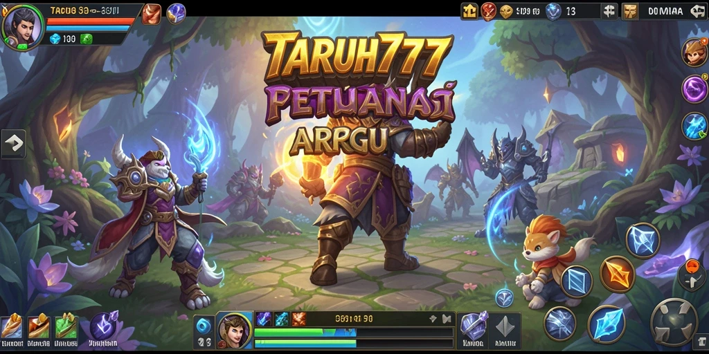Tampilan epik dari pertarungan TARUH777 di dunia fantasi.
